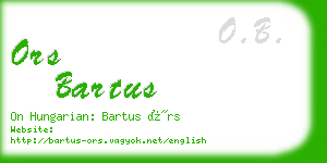 ors bartus business card
